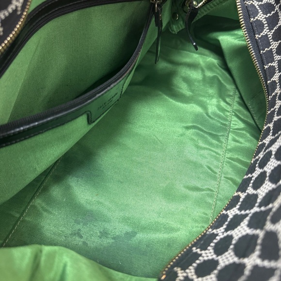 Kate Spade Black and Off Cloth White Geometric Pattern Bag - Picture 12 of 15